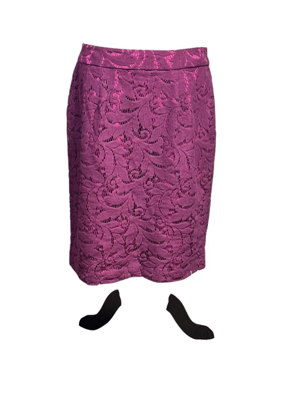Cabi Pink Lace Pencil Skirt Womens Size 10 Back Zipper Fully Lined Elegant Desig